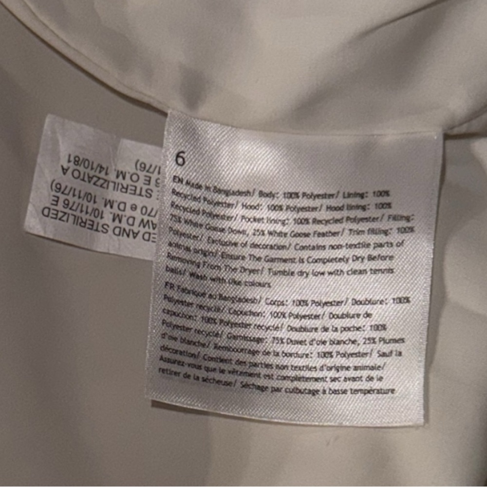 NWOT Lululemon Wunder Puff Cropped Jacket Texture Fleece Goose Down Bone sz 6 - Picture 12 of 16